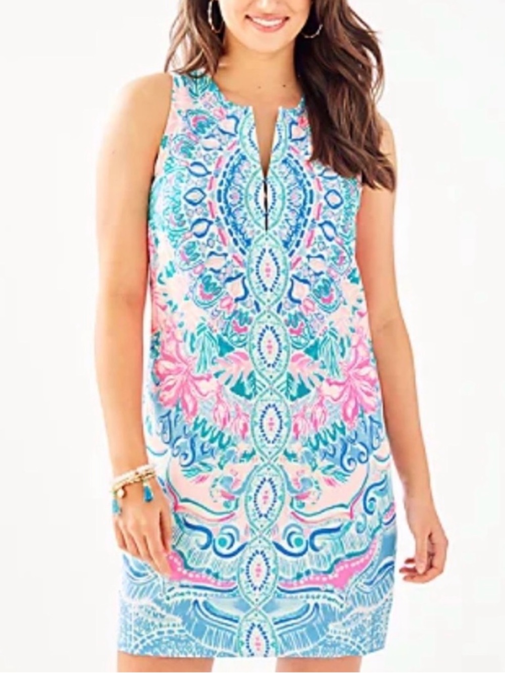 Lilly Pulitzer - Kelby Stretch Shift, Multi, Hot Tamale